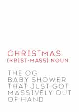 Funny Christmas Definition Card - For Friends - Baby Shower - Happy Christmas created by Coja Prints