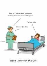 Funny Good Luck Card - Get Well Soon Card - Operation or Surgery created by Swizzoo