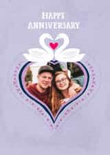 Personalised Anniversary Photo Card created by Pencilface - Classic Anniversary Card - Swans