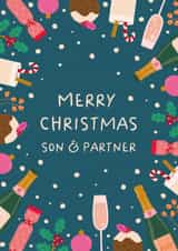 Classic Christmas Card - For Son & Partner - Festive created by The Pattern Press