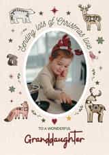 Personalised Christmas Photo Card created by Choo Choo  - Cute Christmas Card - For Granddaughter - Nordic Animals
