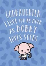 Cute Birthday Card - For Goddaughter - Dobby - Harry Potter created by Cardology
