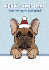 Cute Christmas Card - Frend Bulldog - Furry Best Friend created by Choo Choo