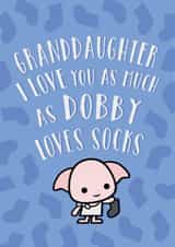 Cute Birthday Card - For Granddaughter - Dobby - Harry Potter created by Cardology