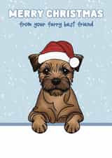 Cute Christmas Card - Border Terrier - Furry Best Friend created by Choo Choo