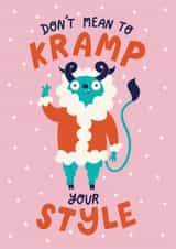 Funny Christmas Card - Krampus - Cramping Your Style created by Christine Cuddihy Illustration