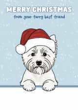 Cute Christmas Card - West Highland Terrier - Furry Best Friend created by Choo Choo 