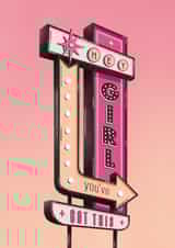 Fun Good Luck Card - Retro Sign - You've Got This created by Joanne McGaffin