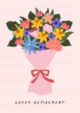 Pretty Retirement Card - Floral Bouquet - For Her created by Sad Girl Illustration