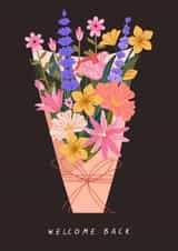 Pretty Love & Friendship Card - Welcome Back - Female Colleague Or Friend created by Sad Girl Illustration