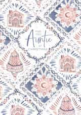 Classic Christmas Card - For Auntie - Pretty Ornaments created by Rebecca Prinn