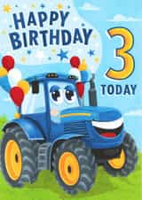 Cute Birthday Card - 3rd - Tractor created by Dalia Clark Design