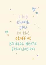 Thanks Card - Staff - British Heart Foundation - Fundraising - Charity created by Rebecca Prinn