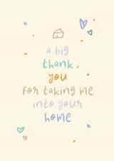 Thank You Card - Taking Me Into Your Home - Student - Homeless - Foster created by Rebecca Prinn