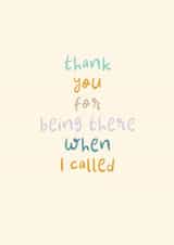 Thank You Card - Being There When I Called - Helpline - Phone Call created by Rebecca Prinn