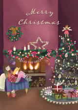 Classic Christmas Card - Deck The Halls - Fireplace - Relaxing created by Lara Waghorn