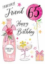 Traditional Birthday Card - 65th - Fabulous Friend created by Katie Phythian Design