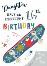 Classic Birthday Card - 16th - For Daughter - Skateboard created by Katie Phythian Design