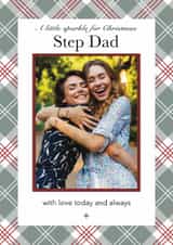 Personalised Christmas Photo Card created by Choo Choo - Classic Christmas Card - Step Dad - Tartan Frame