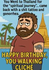 Funny Rude Birthday Card – Thailand Holiday Cliché created by ZFG Cards