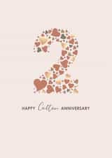 Happy 2nd Cotton Wedding Anniversary Card created by mrs L cards