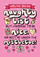 Cute And Cheeky Christmas Card For Your Significant Other. created by Katie Ruby Illustration