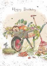 Cute Birthday Card - Hedgehog - Wheelbarrow created by Paper Shed Design