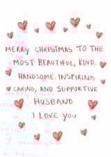 Heartfelt Christmas Card - For Husband  - I Love You created by HCD Illustration