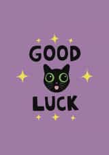 Cute Good Luck Card - Cat - Stars created by Pomelo Illustrations