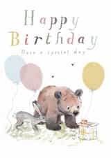 Cute Birthday Card - Have A Special Day - Bear, Hare & Mouse created by Paper Shed Design