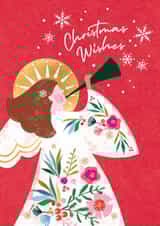 Classic Christmas Card - Christmas Wishes - Festive Angel created by Laura Darrington Design Ltd.