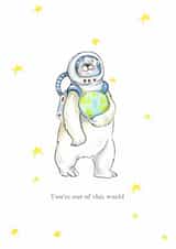Cute Love And Friendship Card - Bear Astronut created by Jane Sargeant