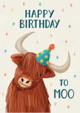 Cute Birthday Card - Highland Cow created by Silky Rose Design
