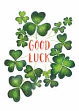 Classic Good Luck Card - Four Leaf Clovers created by Amy Turner