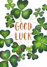 Classic Good Luck Card - Four Leaf Clovers created by Amy Turner
