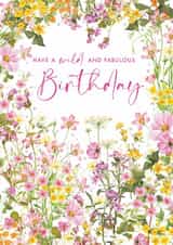 Traditional Birthday Card - Wildflowers - For Her created by Nigel Quiney