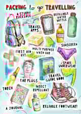 Funny Leaving Card - Off Travelling - Just Because created by Go La La!