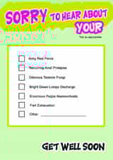 Rude Get Well Soon Card - Check Box - Sorry to Hear About... created by Go La La!