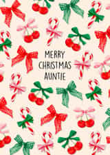 Classic Christmas Card - For Auntie - Candy Canes & Bows created by Poppy & Mabel