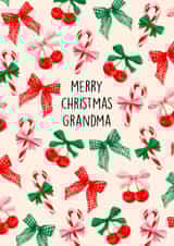 Classic Christmas Card - For Grandma - Candy Canes & Bows created by Poppy & Mabel