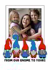 Personalised Christmas Photo Card created by The Blunt Badger - Cute Christmas Card - Our Home To Yours - Gonks