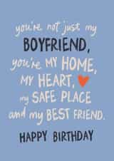 Heartfelt Birthday Card - For Boyfriend - Safe Place created by Sweetlove Press