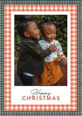 Personalised Christmas Photo Card created by letterfix - Classic Christmas Card - Gingham Frame