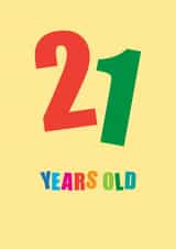 Classic Birthday Card - 21 Years Young created by mrs L cards
