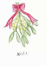 Traditional Christmas Card - Mistletoe - Noël created by Gabrielle Solly Illustration