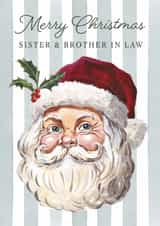 Traditional Christmas Card - For Sister & Brother In Law - Father Christmas created by Making Meadows Ltd