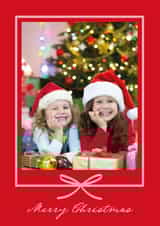 Personalised Christmas Photo Card created by letterfix - Classic Christmas Card - Pink Bow