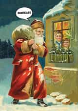 Funny Christmas Card - Santa Delivering To Nobheads created by Go La La!