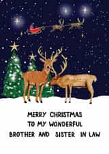 Traditional Christmas Card - Brother And Sister In Law - Reindeer created by HCD Illustration