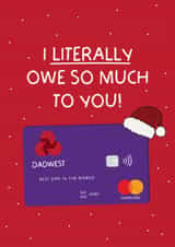 Funny Christmas Card - For Dad - Credit Card created by Puns and Needles